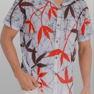 batik shirt ceyloncraft leaf pattern