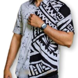 batik shirt black white