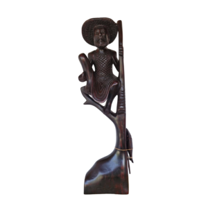 Fisherman wood carving